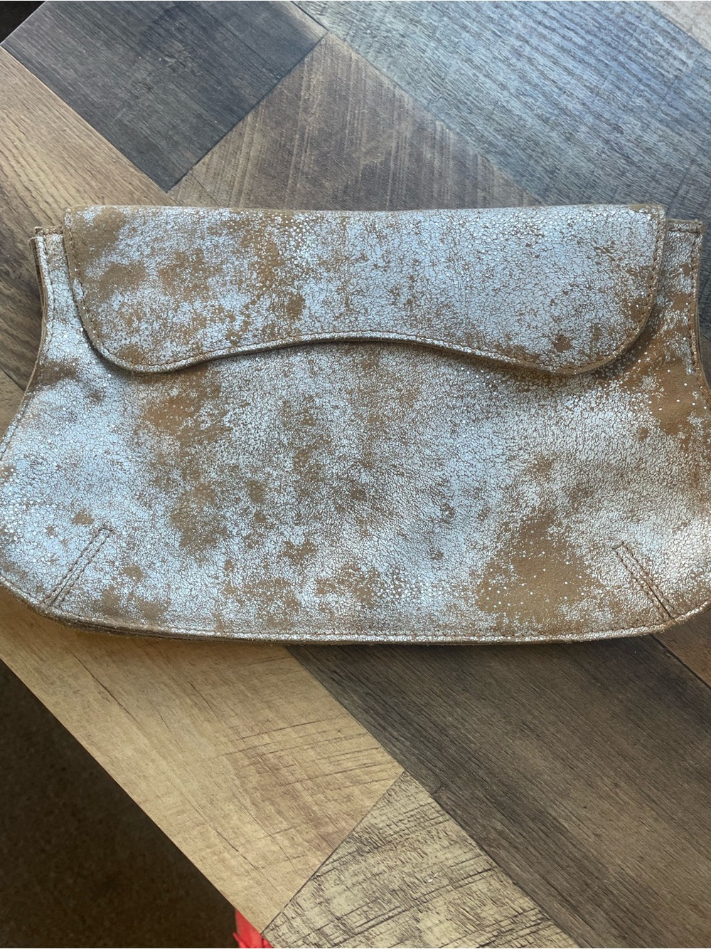 Miss Albright Beautiful Metallic and Brown Leather Clutch